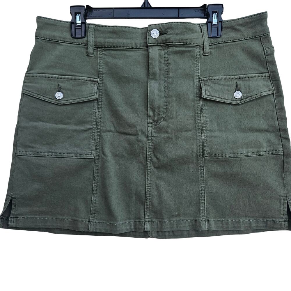 PAIGE Olive Utility Cargo Mini Skirt Size 32